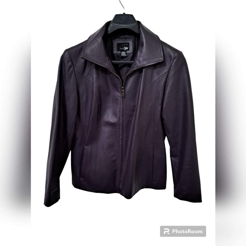 East 5th Purple leather jacket. Ladies sz L.